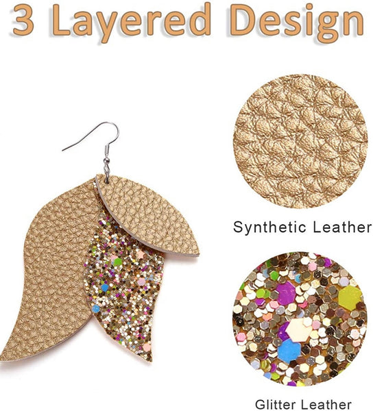Leather Leaf Earrings