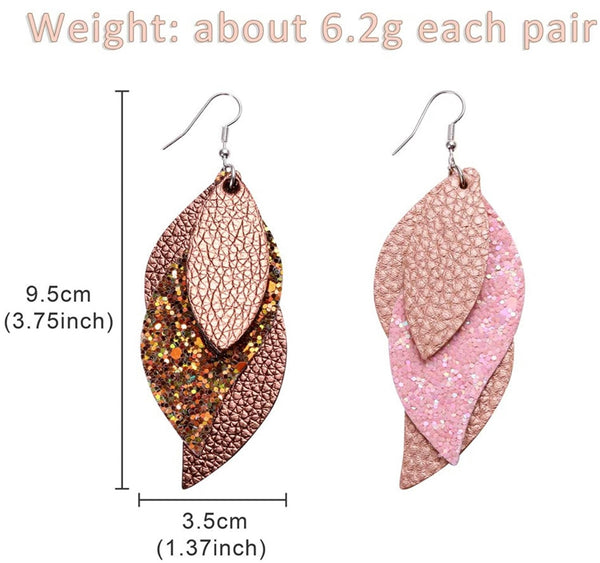 Leather Leaf Earrings