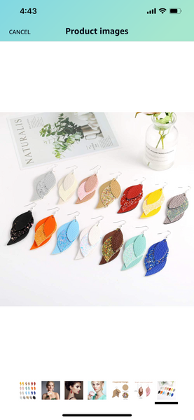 Leather Leaf Earrings