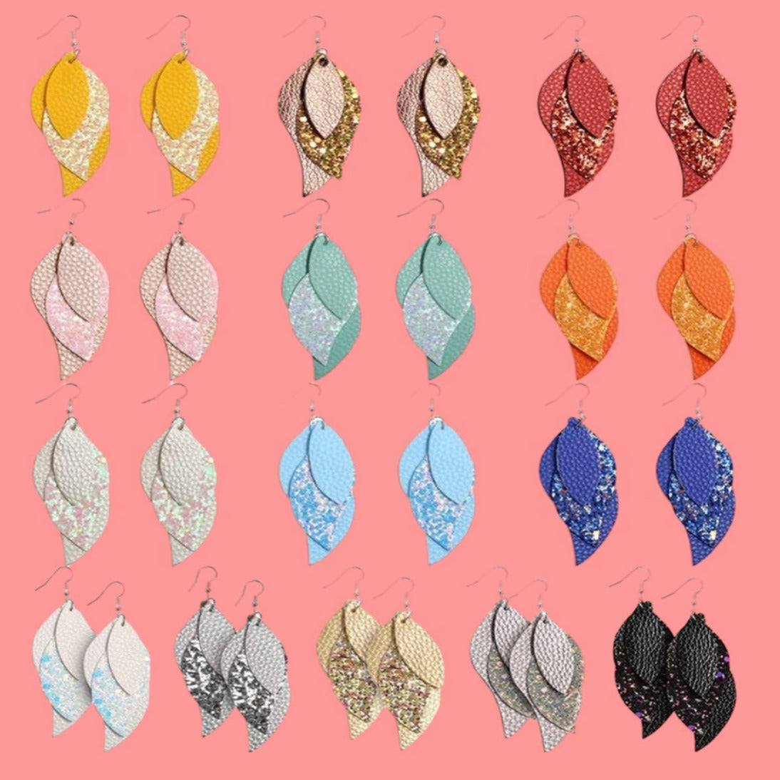 Leather Leaf Earrings