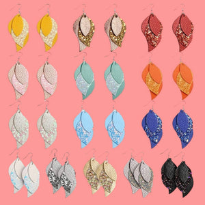 Leather Leaf Earrings